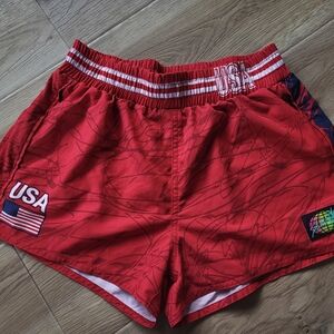 USA Red Athletic Women's Shorts